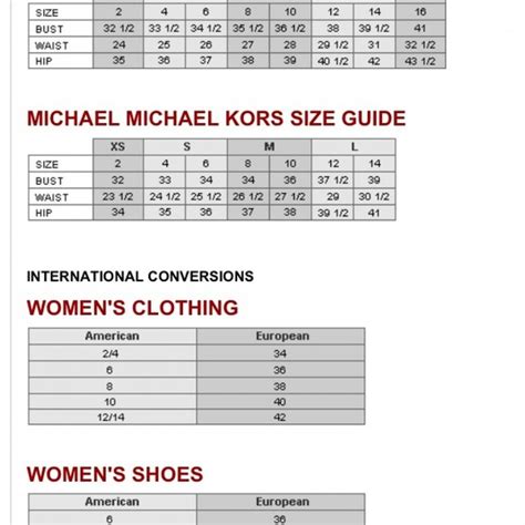 michael kors größentabelle schuhe cm|michael kors dress size chart.